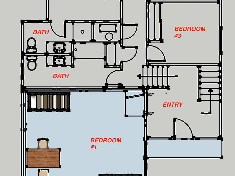 Here's the floor plan for the first floor