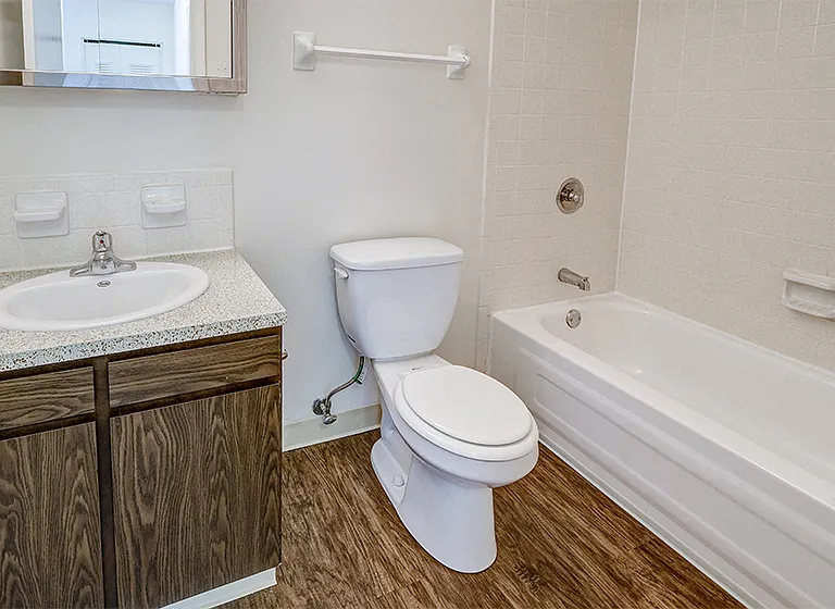 Apartment Bathroom at The Woods of Eagle Creek
