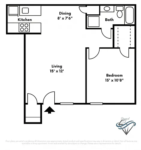 Floor plan 1 Bedroom 1 Bathroom
