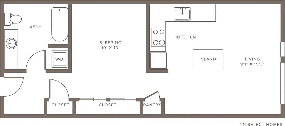 Floor plan A2 - One Bedroom