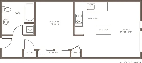 Floor plan A2 - One Bedroom