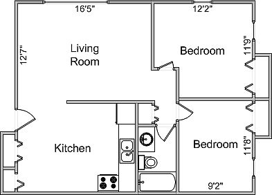 Main Floorplan For 1025 W. Badger Rd. #12