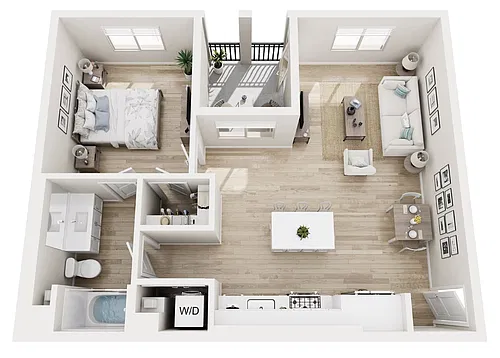 Floor plan 1BD, 1 BTH A2