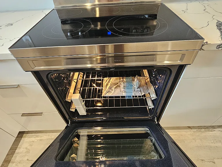 Unpack your new self-cleaning stove.