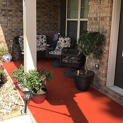 Stained front porch 