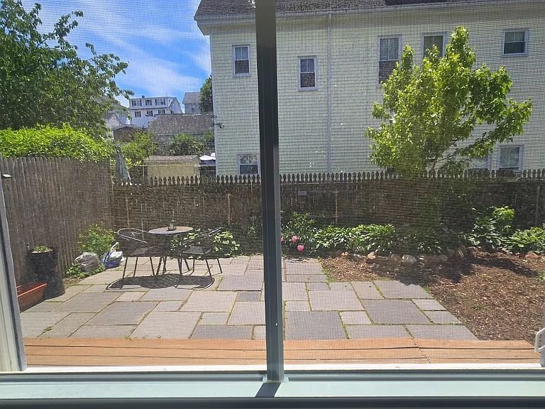 View of back yard from rear kitchen window.