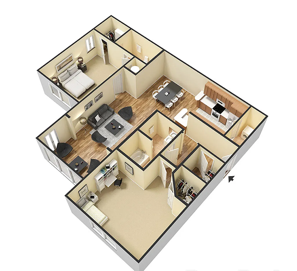 Floor plan 2 Bed 2 Bath