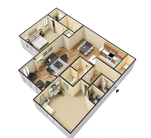 Floor plan 2 Bed 2 Bath