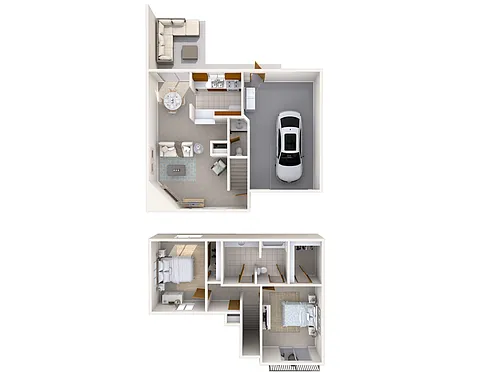 Floor plan Two Story Townhome with Patio