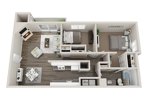 Floor plan Two Bedroom | One Bath