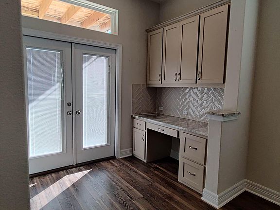 Desk and patio doors