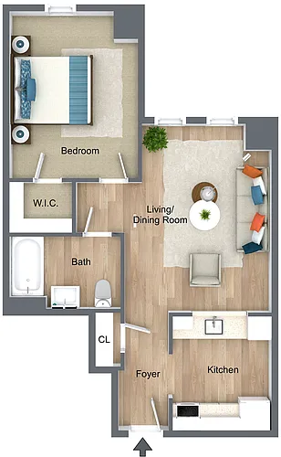 Floor plan One Bedroom