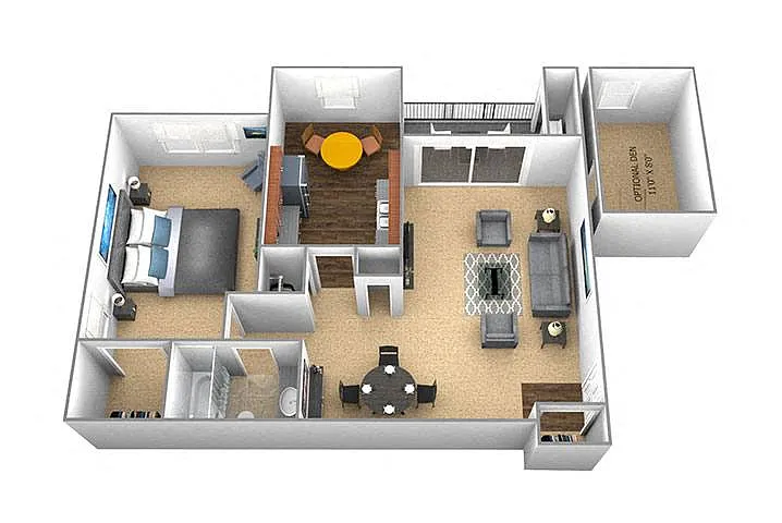 Floor plan 1 Bedroom 1 Bath