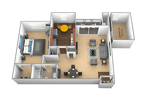 Floor plan 1 Bedroom 1 Bath