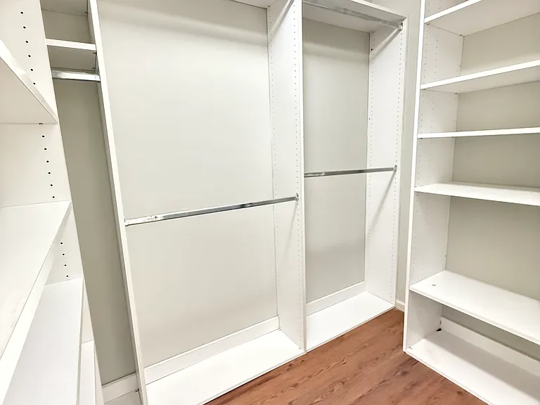 Large walk in closet in master bedroom