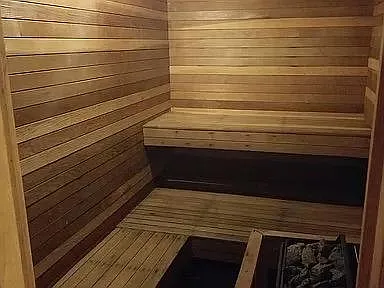 Sauna located off family/recreation room.