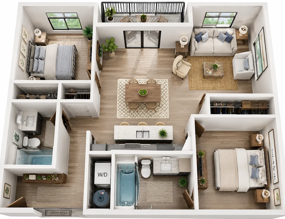 Floor plan 2 Bedroom Premium View 2nd Floor