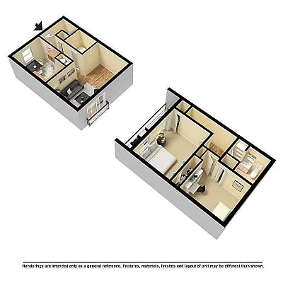 Floor plan 2 BEDROOM TOWNHOME WD HOOKUPS
