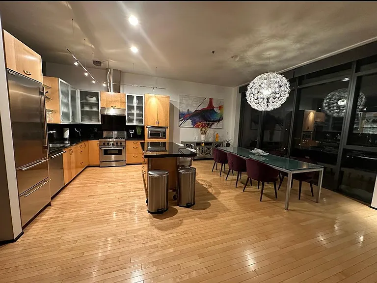 Kitchen and dining at night