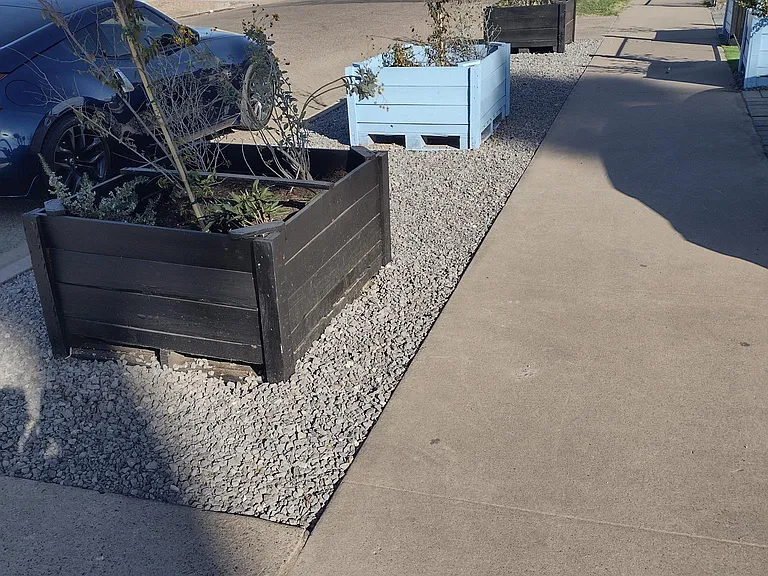 View of sidewalk in front of house