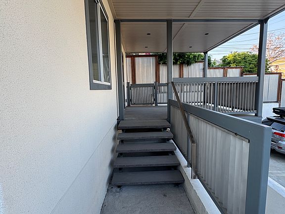 entrance to deck and front door