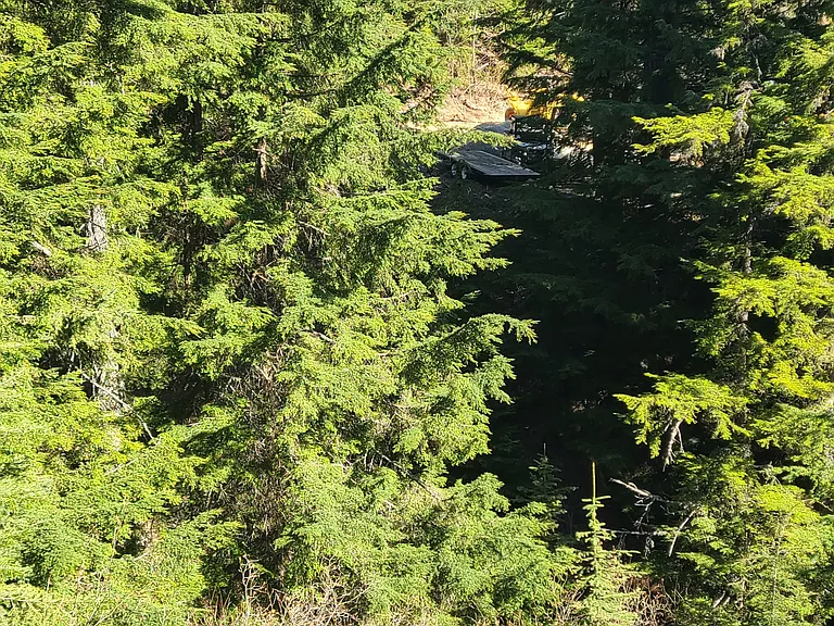 View of Schweitzer Mountain trails from deck.