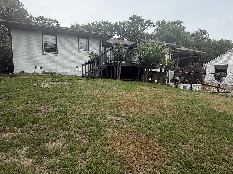 Large fenced in backyard
