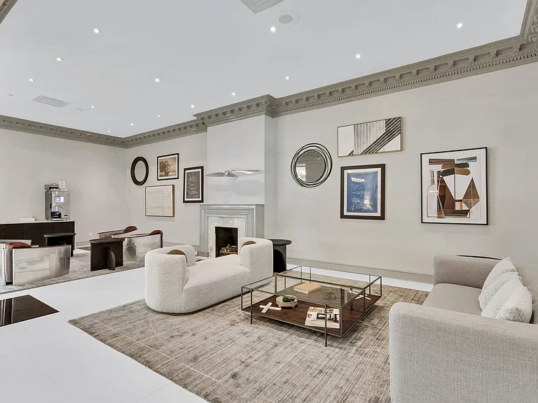 Aviator style seating in luxe lobby