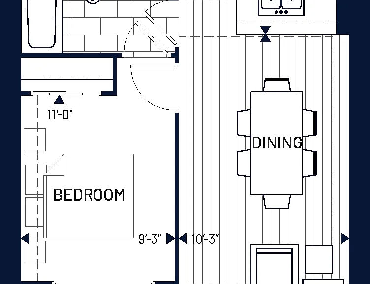 1 Bed + Den
Balcony: 125 sq. ft.