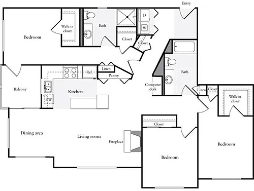 Floor plan 3+ Bedrooms B