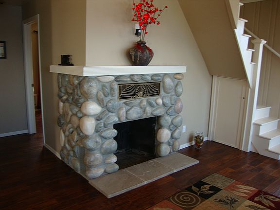 river rock fireplace 