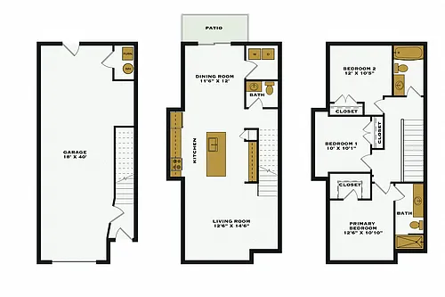Floor plan 3x2.5 TH End