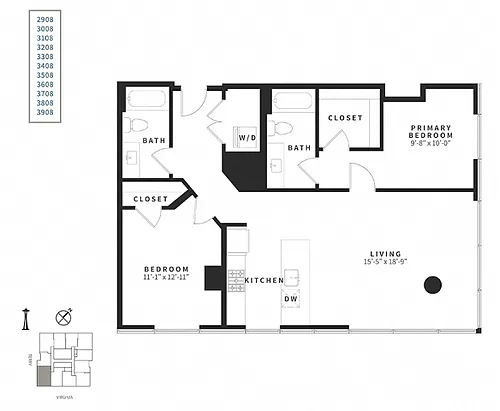 Floor plan 2 Bedroom C3