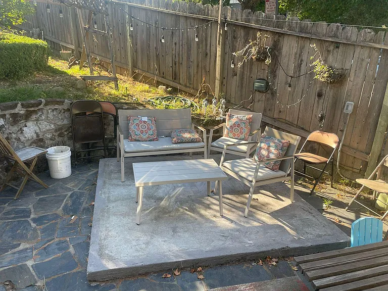 Backyard patio area