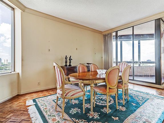 The Dining Room is light and bright.