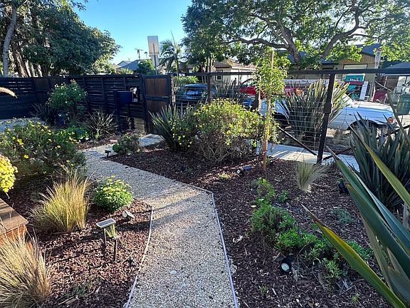 front house front yard rock path
