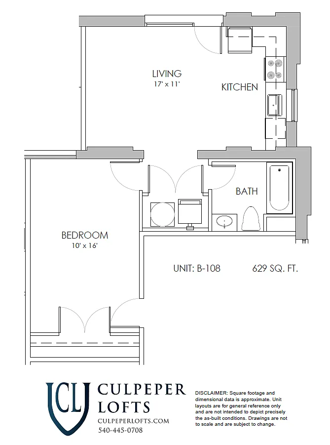 Floor plan One Bedroom B108