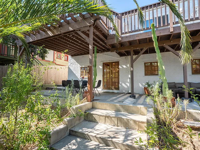 View of back studio + private covered patio