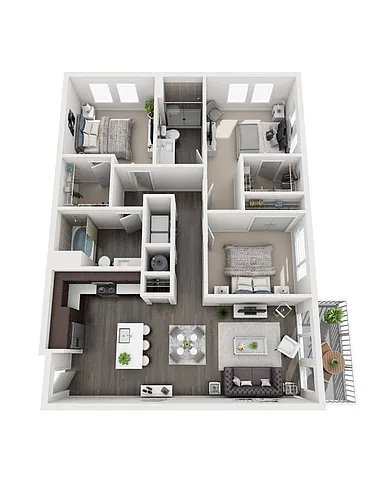 Floor plan 3 Bedroom C2 | 2 Bath