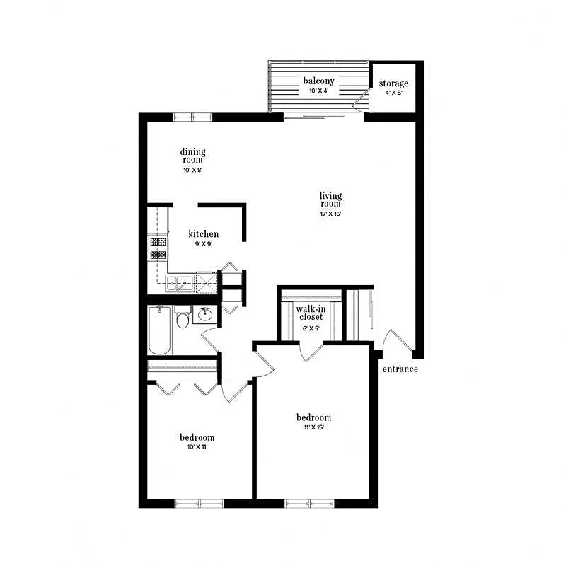 Floor plan B1p - Renovated