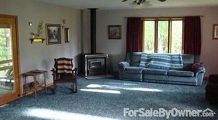 Family room with wood burner stove