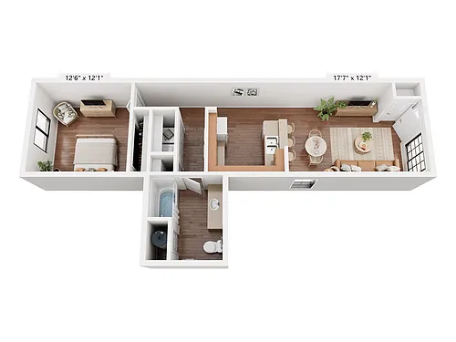 Floor plan 1BR/1BA - 725