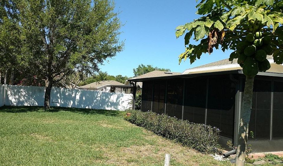 Fenced backyard