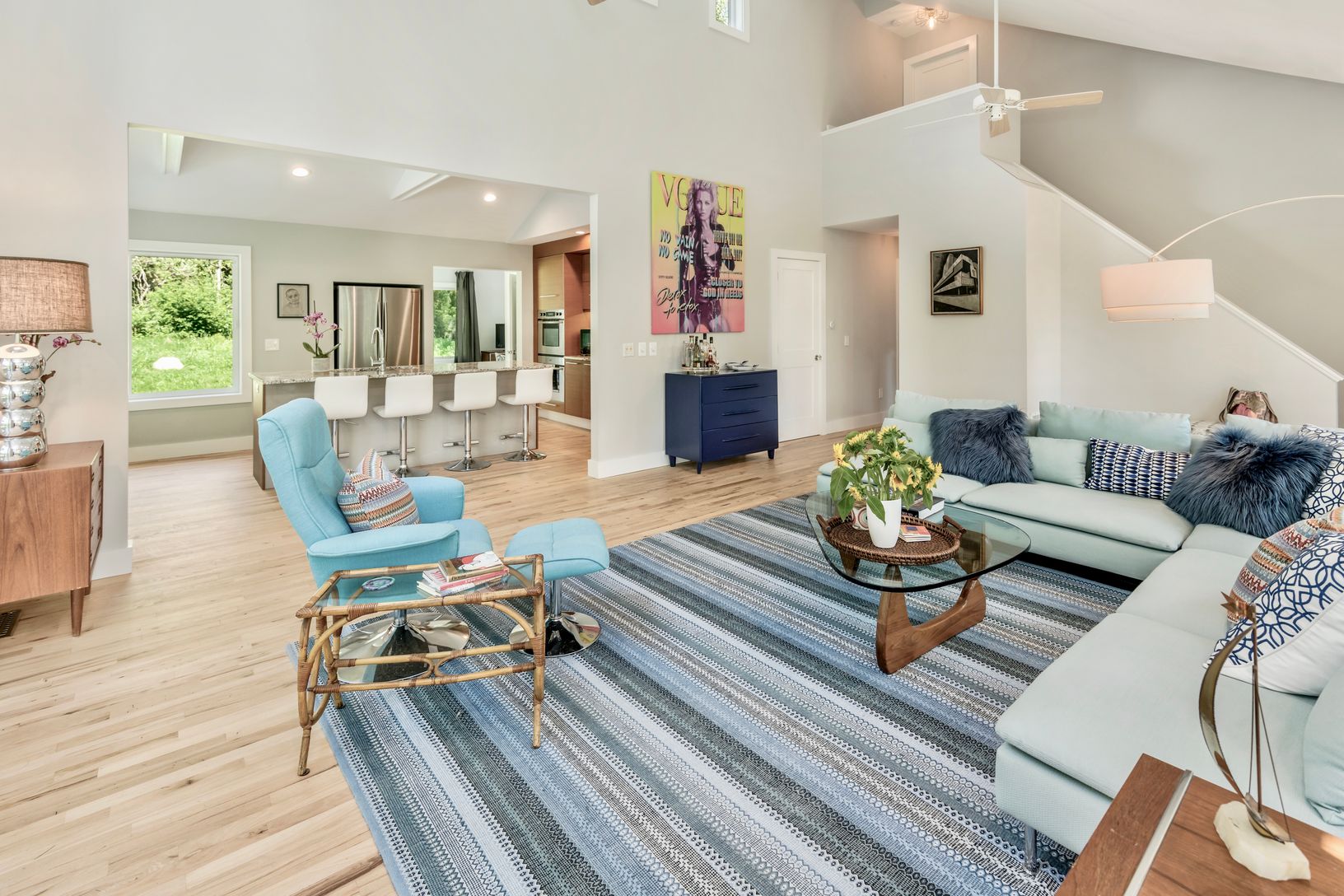  Open floor plan flows throughout this natural entertainment space.