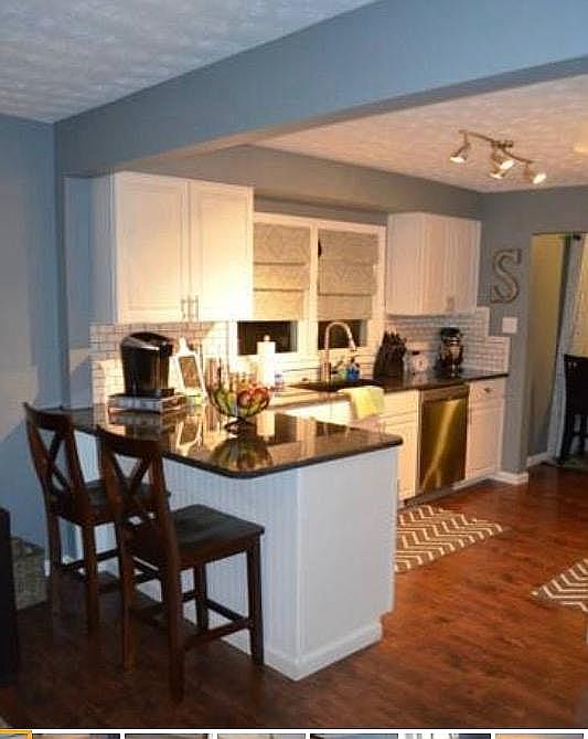 Kitchen with bar stools