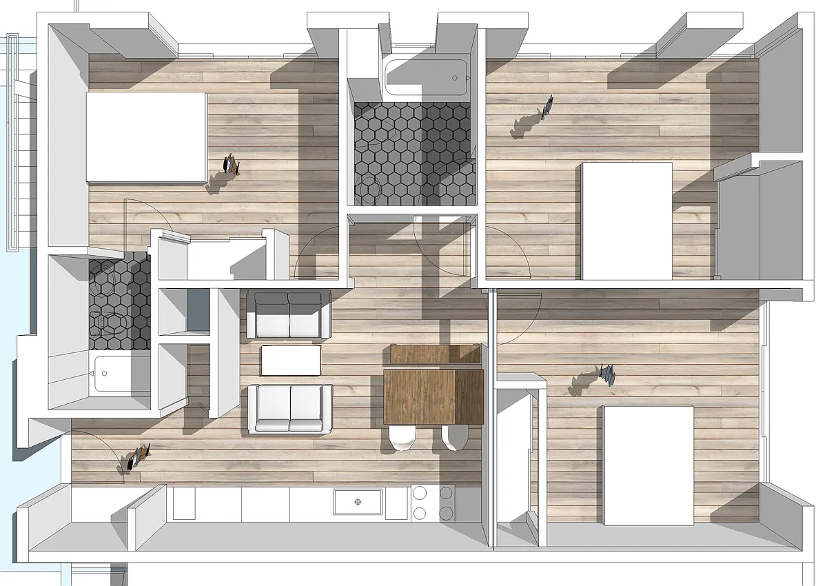 Floor plan PRIVATE ROOM - COLIVING SHARED