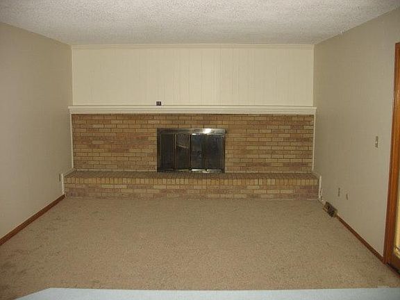 family room with fireplace
