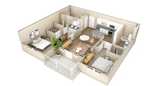 Floor plan 2 BR Haven Overlook