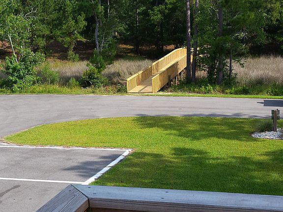 Marsh bridge to walk path