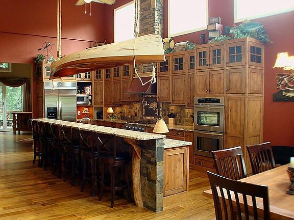 Huge kitchen has hand-crafted cabinetry